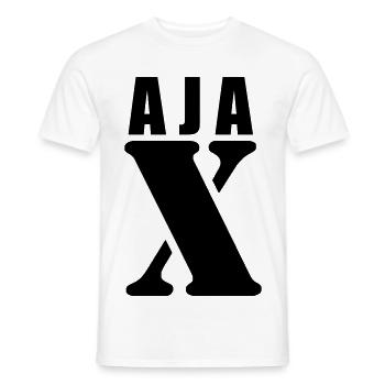 Ajax – First Name Design | Minimal Typography - Männer T-Shirt - Weiß - Vorne - AI Model Male 178 dark (178cm)