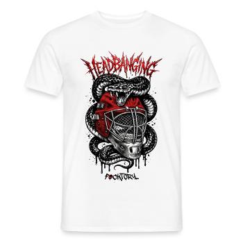Headbanging Red Mask - Men's T-Shirt - white - Front - AI Model Male 178 dark (178cm)