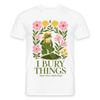 Urban Gardening I Bury Things Maybe Plants - Men's T-Shirt - white - Front - AI Model Male 178 dark (178cm)