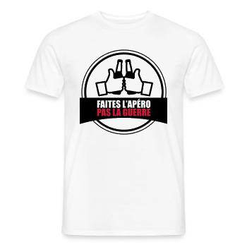 Faites l'apéro - T-shirt homme - blanc - Devant - AI Model Male 178 dark (178cm)