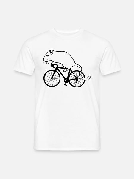 Rennmaus auf Rennrad - Männer T-Shirt - Weiß