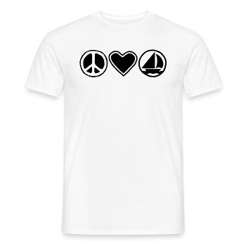 Peace, Love & Sailing - Männer T-Shirt - Weiß - Vorne - AI Model Male 178 dark (178cm)
