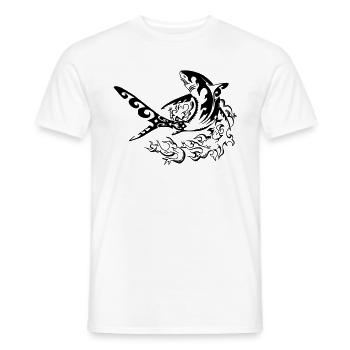 Feuer Hai - Männer T-Shirt - Weiß - Vorne - AI Model Male 178 dark (178cm)