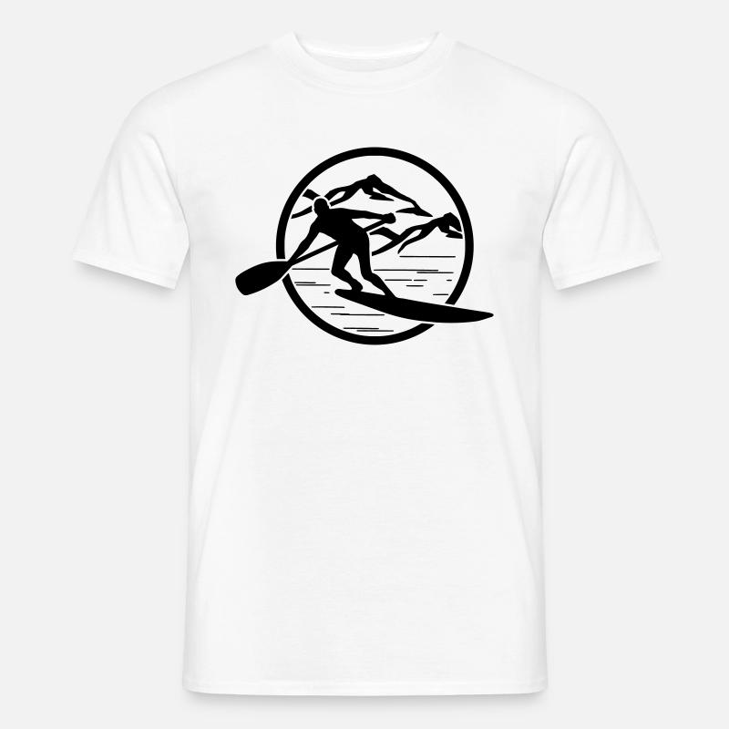 SUP Board And Paddle - Männer T-Shirt - Weiß