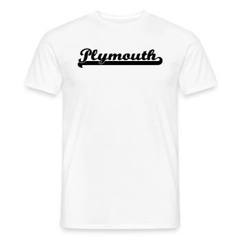 écrit de Plymouth - T-shirt homme - blanc - Devant - AI Model Male 178 dark (178cm)