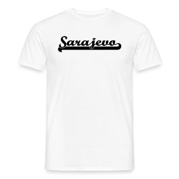 écrit Sarajevo - T-shirt homme - blanc - Devant - AI Model Male 178 dark (178cm)