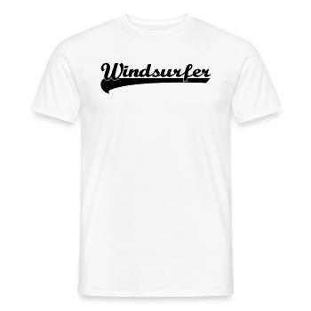 WINDSURFER COOL LOGO - Men's T-Shirt - white - Front - AI Model Male 178 dark (178cm)