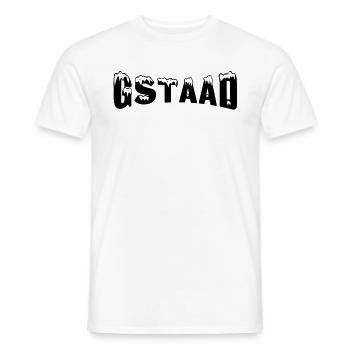 Gstaad station de ski (neige) - T-shirt homme - blanc - Devant - AI Model Male 178 dark (178cm)