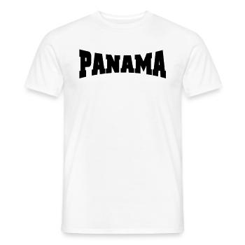 Panama lettrage - T-shirt homme - blanc - Devant - AI Model Male 178 dark (178cm)