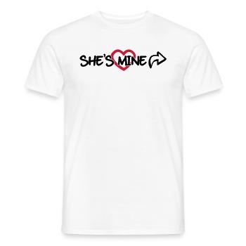 She's mine - Men's T-Shirt - white - Front - AI Model Male 178 dark (178cm)