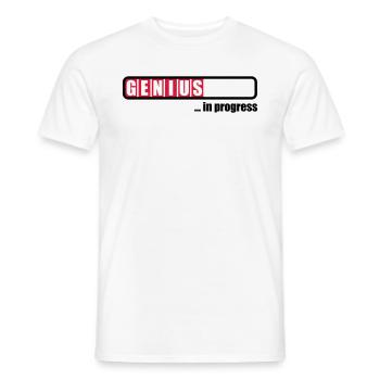 Genius in progress - Männer T-Shirt - Weiß - Vorne - AI Model Male 178 dark (178cm)