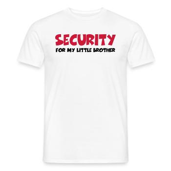 Security for my little brother - T-shirt homme - blanc - Devant - AI Model Male 178 dark (178cm)