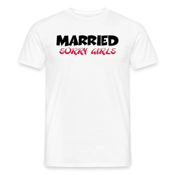 Married - sorry girls - T-shirt homme - blanc - Devant - AI Model Male 178 dark (178cm)
