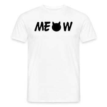 Meow - Männer T-Shirt - Weiß - Vorne - AI Model Male 178 dark (178cm)