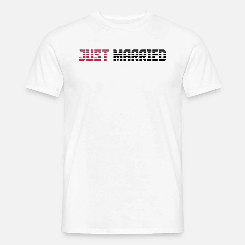 Just Married Text Logo Design - Männer T-Shirt - Weiß