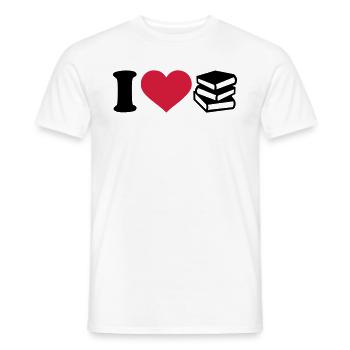 I love Books - Men's T-Shirt - white - Front - AI Model Male 178 dark (178cm)