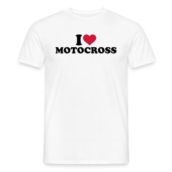 I love Motocross - T-shirt homme - blanc - Devant - AI Model Male 178 dark (178cm)