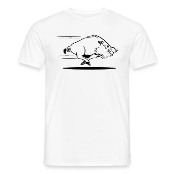 sanglier courant dangereux - T-shirt homme - blanc - Devant - AI Model Male 178 dark (178cm)