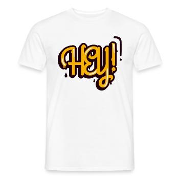 Hé! - T-shirt homme - blanc - Devant - AI Model Male 178 dark (178cm)