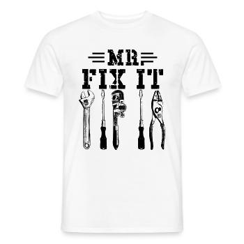 Ehemann Mann Mr fix it, er kann alles reparieren - Männer T-Shirt - Weiß - Vorne - AI Model Male 178 dark (178cm)