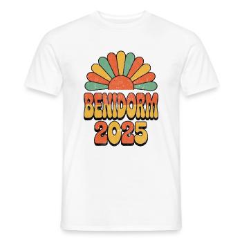 Benidorm 2025 - Men's T-Shirt - white - Front - AI Model Male 178 dark (178cm)