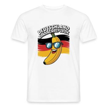Bananenrepublik Deutschland - Männer T-Shirt - Weiß - Vorne - AI Model Male 178 dark (178cm)