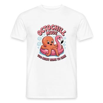 Octochill, mignon design de pieuvre - T-shirt homme - blanc - Devant - AI Model Male 178 dark (178cm)