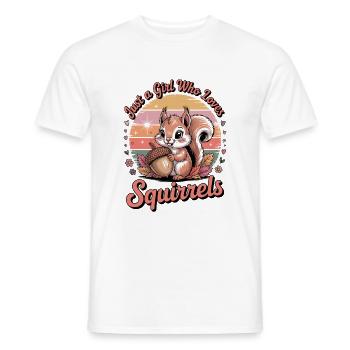 Juste une fille qui aime les écureuils - T-shirt homme - blanc - Devant - AI Model Male 178 dark (178cm)
