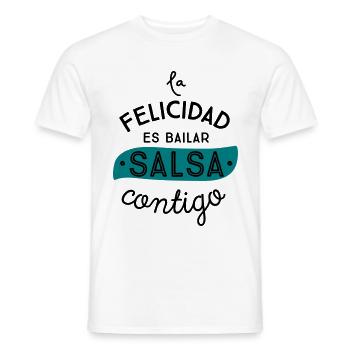 GLÜCK IST MIT IHNEN SALSA DANCE - Männer T-Shirt - Weiß - Vorne - AI Model Male 178 dark (178cm)