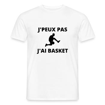 J'peux pas j'ai Basket - T-shirt homme - blanc - Devant - AI Model Male 178 dark (178cm)