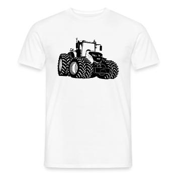 Tracteur - Tracteur - Remorqueur - Agriculteur - T-shirt homme - blanc - Devant - AI Model Male 178 dark (178cm)