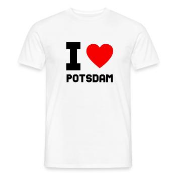 I Love Potsdam Geschenk Stadt Heimat Idee - Männer T-Shirt - Weiß - Vorne - AI Model Male 178 dark (178cm)