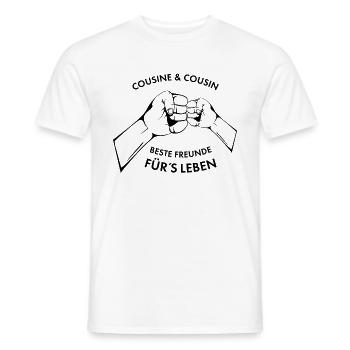 Hände Cousine und Cousin schwarz - Männer T-Shirt - Weiß - Vorne - AI Model Male 178 dark (178cm)