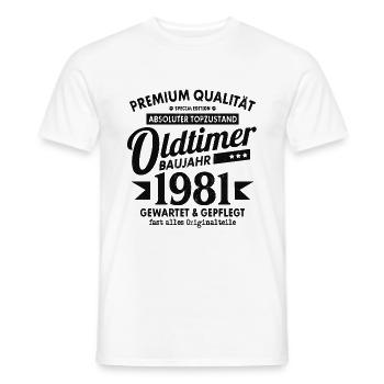 OLDTIMER 1981 LUSTIG 41 JAHRE GEBURTSTAG GESCHENK - Männer T-Shirt - Weiß - Vorne - AI Model Male 178 dark (178cm)