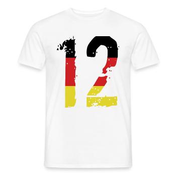 Maillot 12 numéros Allemagne - T-shirt homme - blanc - Devant - AI Model Male 178 dark (178cm)