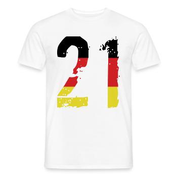Maillot 21 Numéro Allemagne - T-shirt homme - blanc - Devant - AI Model Male 178 dark (178cm)