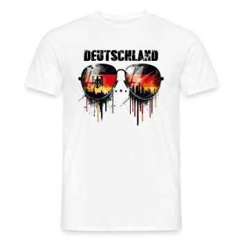 Germany Sunglasses Design with Flag - Men's T-Shirt - white - Front - AI Model Male 178 dark (178cm)