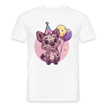 Bande dessinée d’anniversaire de hyène - T-shirt homme - blanc - Devant - AI Model Male 178 dark (178cm)
