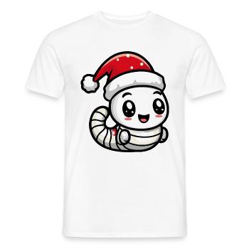 Wurm Weihnachten Christmas - Männer T-Shirt - Weiß - Vorne - AI Model Male 178 dark (178cm)