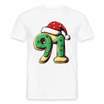 91 Numéro Noël - T-shirt homme - blanc - Devant - AI Model Male 178 dark (178cm)