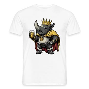 Rhino Beer Funny - Men's T-Shirt - white - Front - AI Model Male 178 dark (178cm)