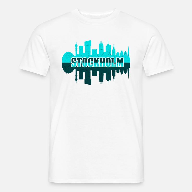 Stockholm Skyline - Männer T-Shirt - Weiß