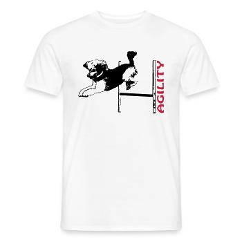 Agility poodle over hurdle - Men's T-Shirt - white - Front - AI Model Male 178 dark (178cm)