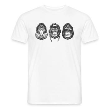 Affen 2.0 next generation! 3 Affen - Männer T-Shirt - Weiß - Vorne - AI Model Male 178 dark (178cm)