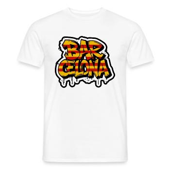 Le design de Barcelone dans le style graffiti avec la Catalogne - T-shirt homme - blanc - Devant - AI Model Male 178 dark (178cm)