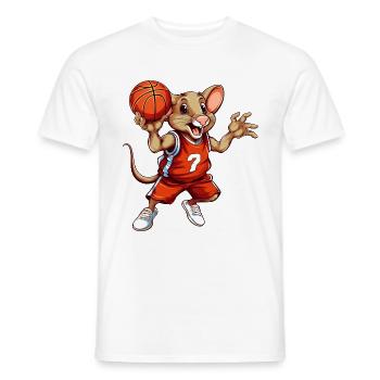 Basketball Maus - Männer T-Shirt - Weiß - Vorne - AI Model Male 178 dark (178cm)