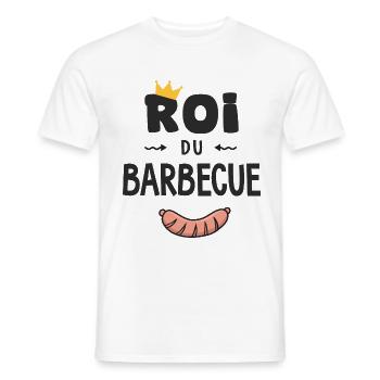 Roi du barbecue pour homme papa BBQ - T-shirt homme - blanc - Devant - AI Model Male 178 dark (178cm)