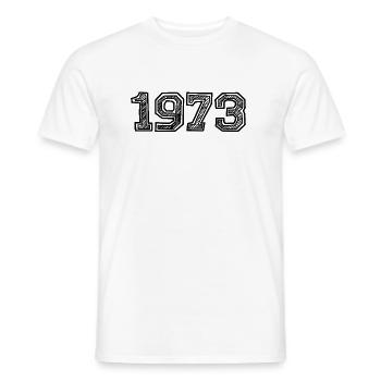 1973 - Men's T-Shirt - white - Front - AI Model Male 178 dark (178cm)