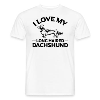 I LOVE MY LONG HAIRED CHIEN DE TOIT - T-shirt homme - blanc - Devant - AI Model Male 178 dark (178cm)