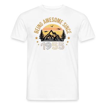 Being Awesome Since 1955 - Gift Idea - Men's T-Shirt - white - Front - AI Model Male 178 dark (178cm)
